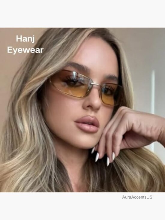 Oval 90s Retro Wrap Around Y2K Sunglasses UV400 Rimless Classic main image 5